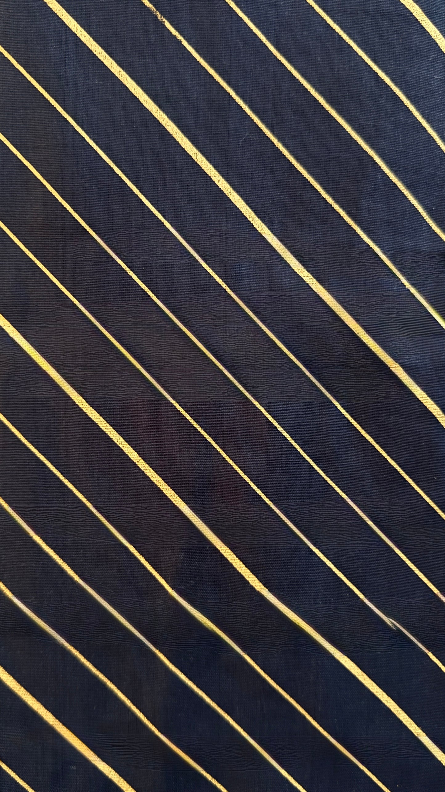 Navy fabric with gold diagonal stripes