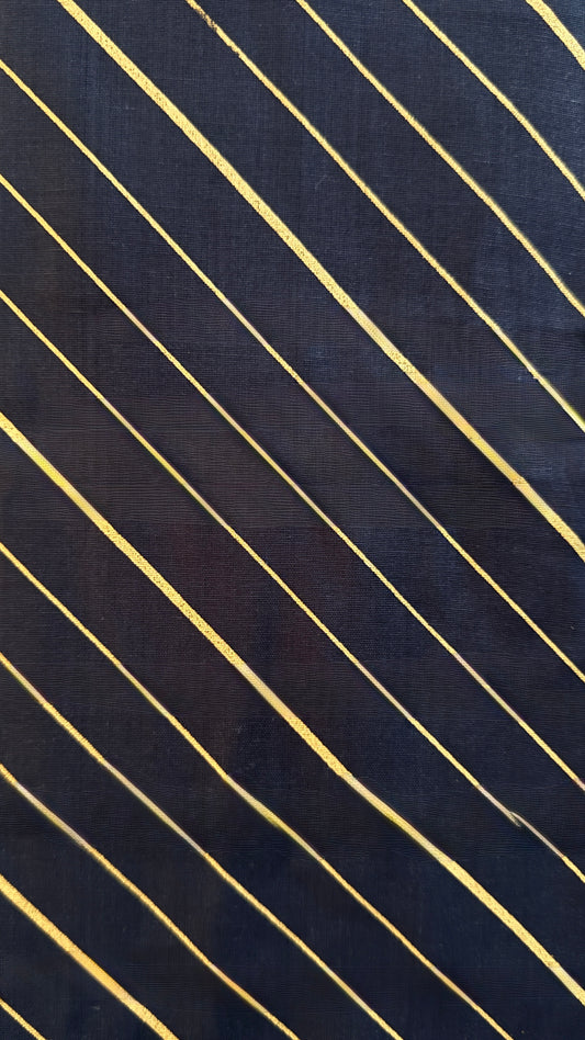 Navy fabric with gold diagonal stripes
