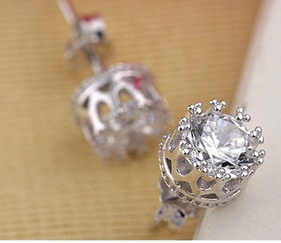 925 Sterling Silver Earrings crown hypoallergenic Earrings exquisite jewelry fashion jewelry lovers - House of Jaena