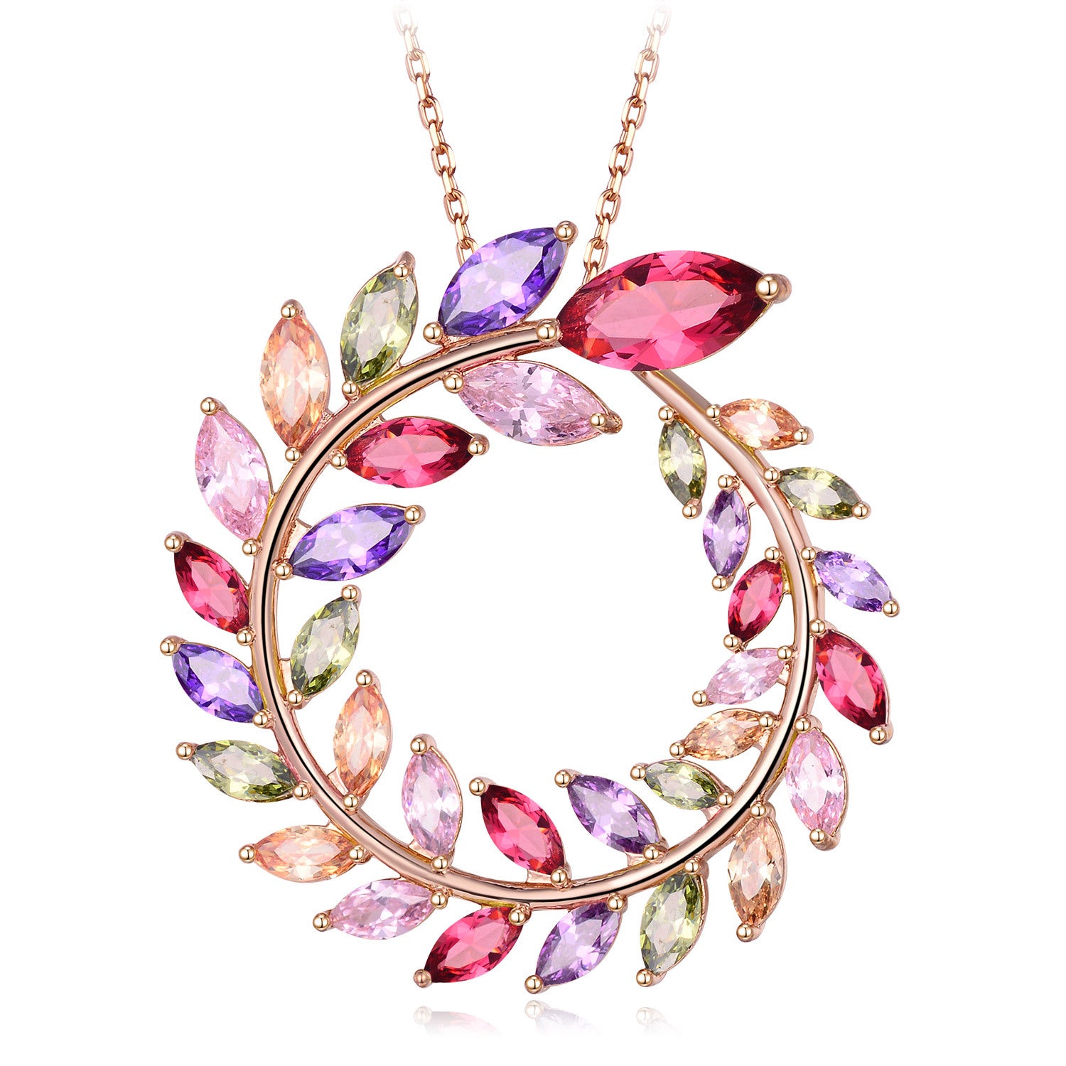 18K Real Gold Handmade Inlaid Colorful Garland Shape Earrings - House of Jaena