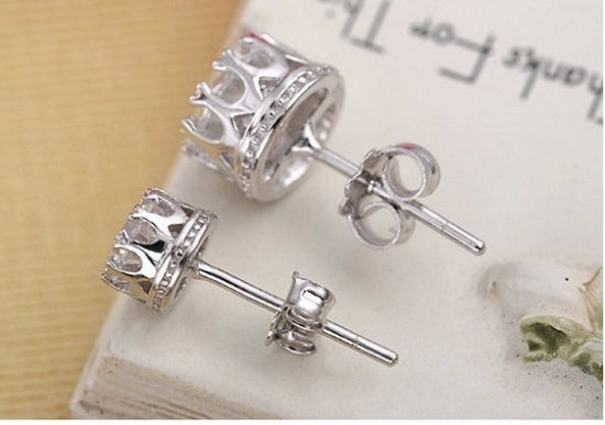 925 Sterling Silver Earrings crown hypoallergenic Earrings exquisite jewelry fashion jewelry lovers - House of Jaena