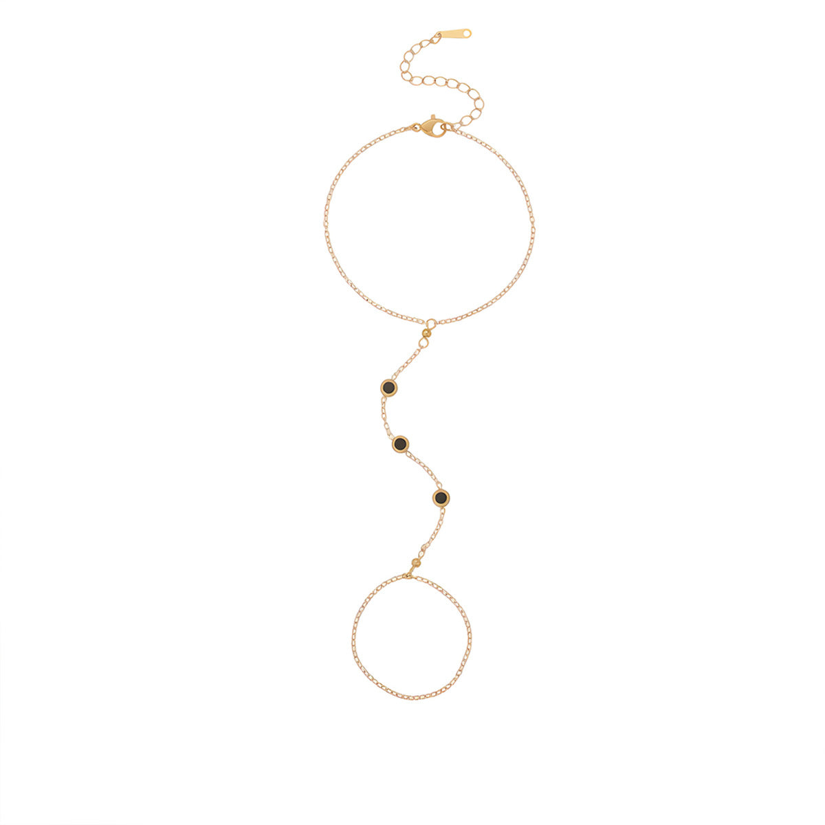 18K Geometric Zircon Finger Chain Bracelet for Women - House of Jaena