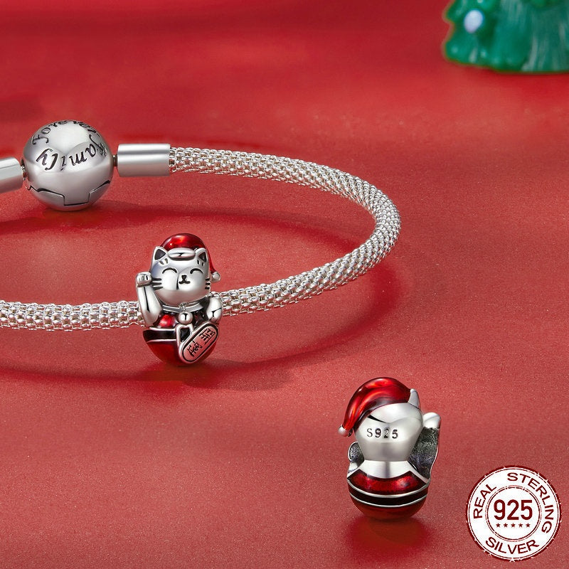 S925 Silver Diy Lucky Cat Bracelet String Beads - House of Jaena