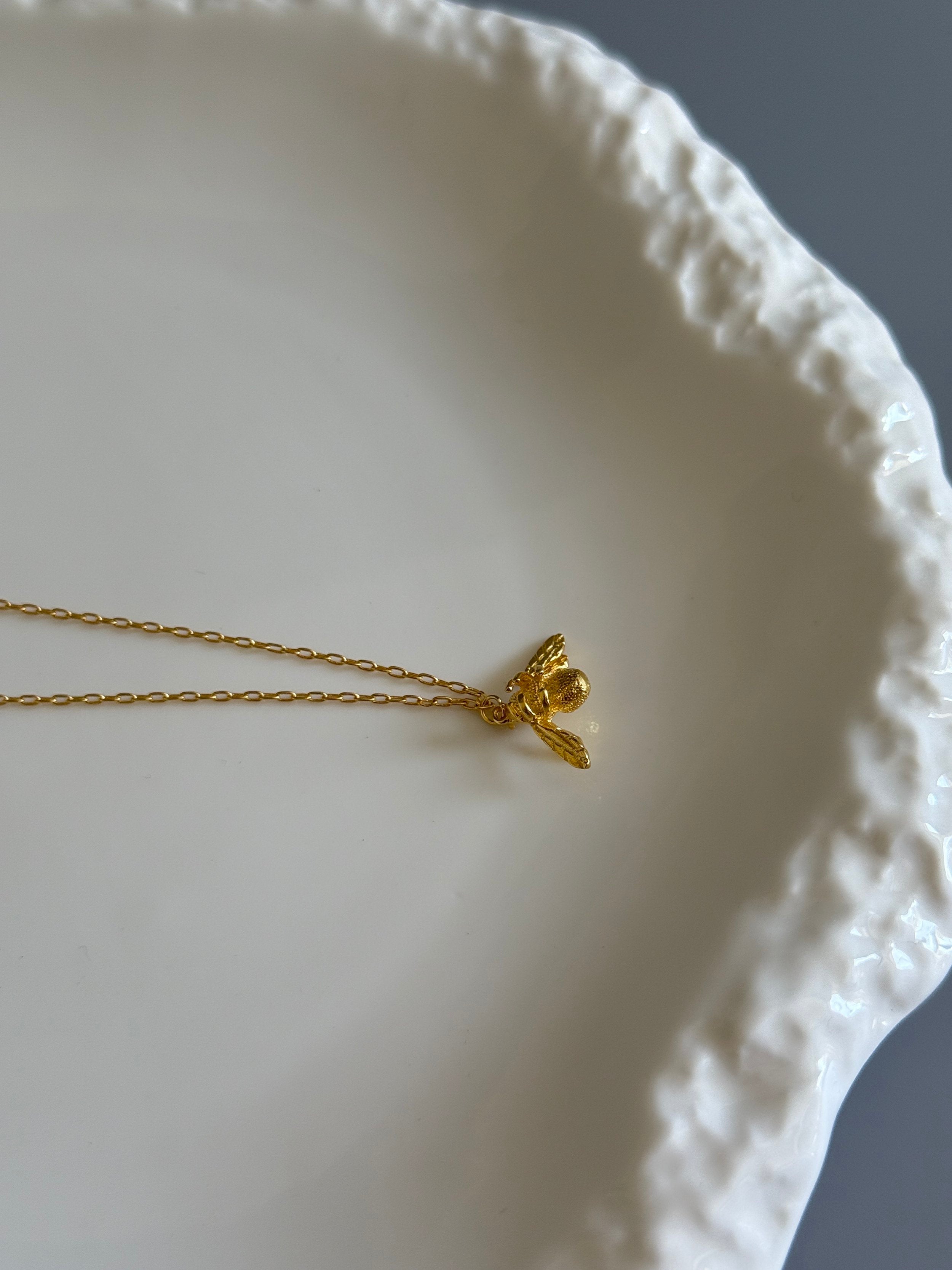 16K Gold Plated 925 Sterling Silver Big Bee Anklet - House of Jaena