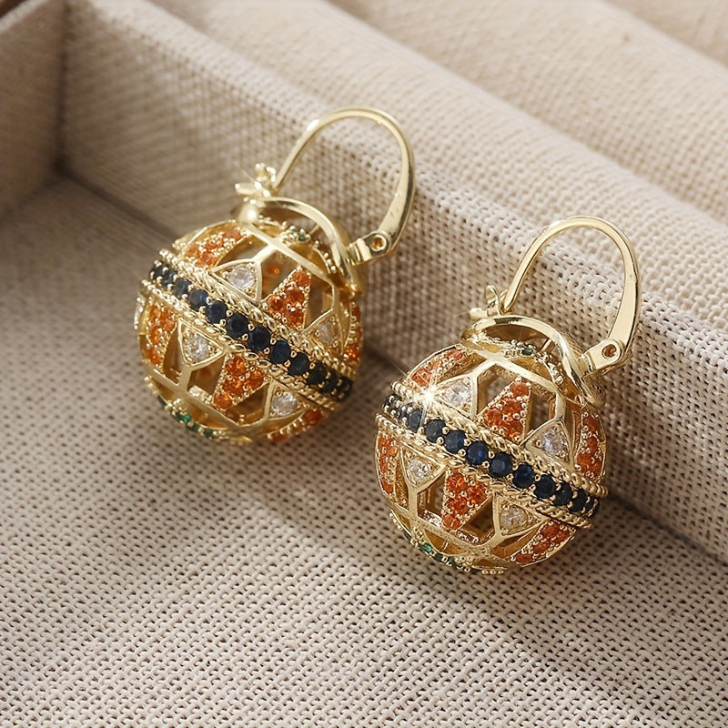 Affordable Luxury Court-style Intricately Crafted Vintage-chic Colorful Earrings - House of Jaena