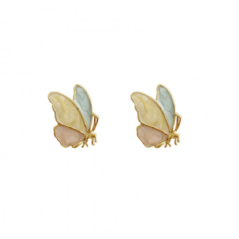 925 Silver Needle Korean Version Of Simple Dripping Butterfly Earrings Female  Ear Jewelry - House of Jaena